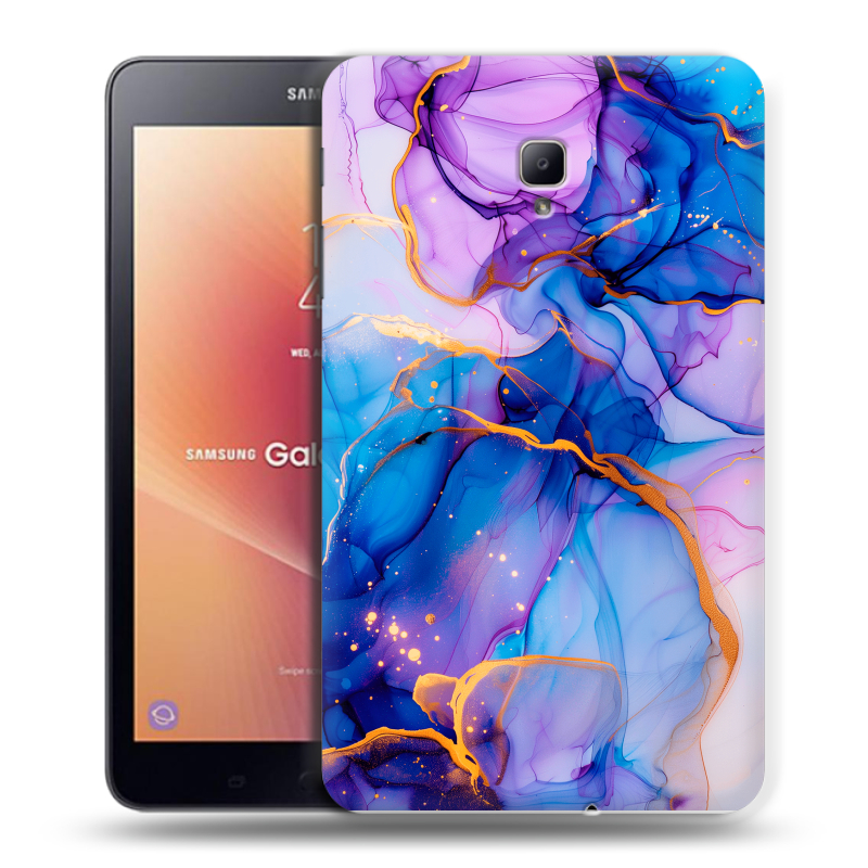 Силиконовый чехол на Samsung Galaxy Tab A 8.0 (2017) с принтом синий мрамор Силиконовый чехол на Samsung Galaxy Tab A 8.0 (2017) с принтом синий мрамор