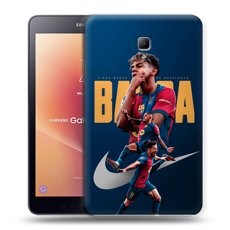 Силиконовый чехол на Samsung Galaxy Tab A 8.0 (2017) с принтом Барселона Barca Yamal Силиконовый чехол на Samsung Galaxy Tab A 8.0 (2017) с принтом Барселона Barca Yamal