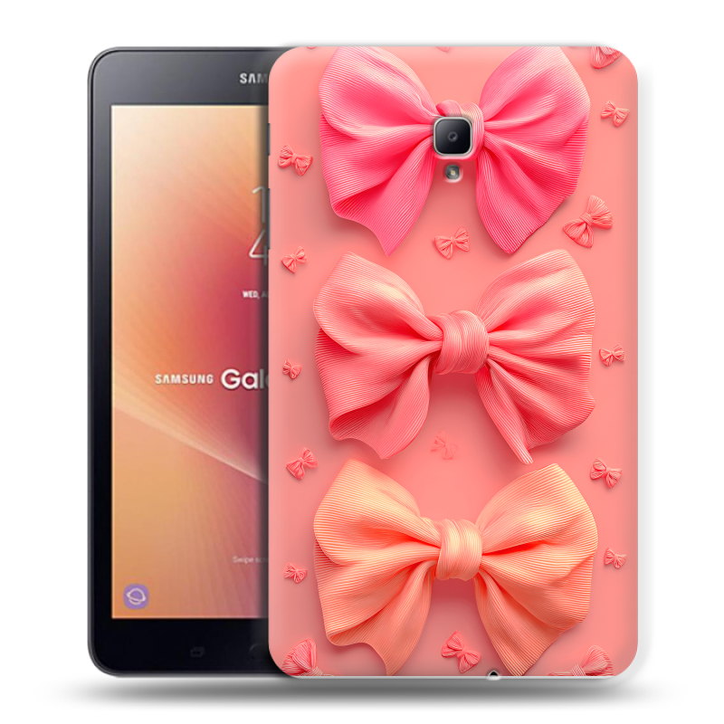 Силиконовый чехол на Samsung Galaxy Tab A 8.0 (2017) с принтом Розовые бантики Силиконовый чехол на Samsung Galaxy Tab A 8.0 (2017) с принтом Розовые бантики