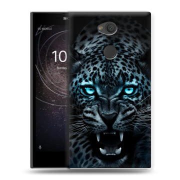 Пластиковый чехол на Sony Xperia L2 с принтом Темный леопард Пластиковый чехол на Sony Xperia L2 с принтом Темный леопард