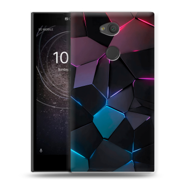 Пластиковый чехол на Sony Xperia L2 с принтом Геометрия неона