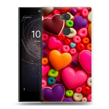 Пластиковый чехол на Sony Xperia L2 с принтом Сердечки Пластиковый чехол на Sony Xperia L2 с принтом Сердечки