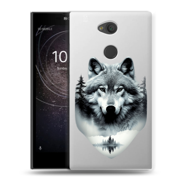 Пластиковый чехол на Sony Xperia L2 с принтом Волк в лесу Пластиковый чехол на Sony Xperia L2 с принтом Волк в лесу