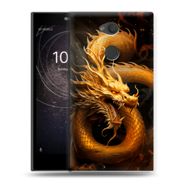 Пластиковый чехол на Sony Xperia L2 с принтом Золотой дракон Пластиковый чехол на Sony Xperia L2 с принтом Золотой дракон