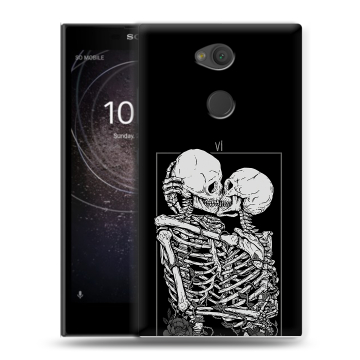 Пластиковый чехол на Sony Xperia L2 с принтом Поцелуй скелетов Пластиковый чехол на Sony Xperia L2 с принтом Поцелуй скелетов