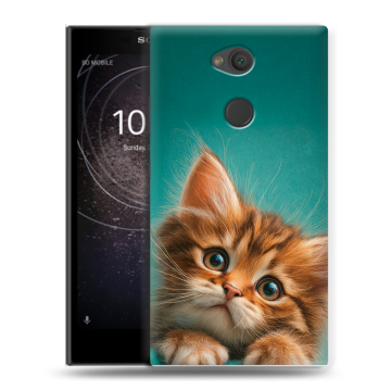 Пластиковый чехол на Sony Xperia L2 с принтом котенок