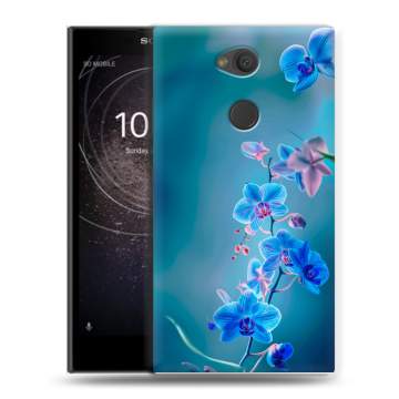 Пластиковый чехол на Sony Xperia L2 с принтом Голубые цветы