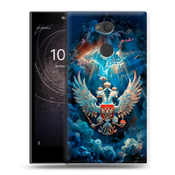 Пластиковый чехол на Sony Xperia L2 с принтом Герб флаг России Пластиковый чехол на Sony Xperia L2 с принтом Герб флаг России