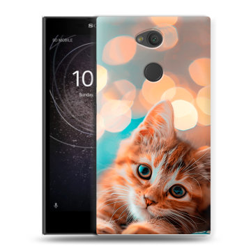 Пластиковый чехол на Sony Xperia L2 с принтом котик Пластиковый чехол на Sony Xperia L2 с принтом котик
