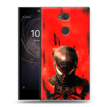 Пластиковый чехол на Sony Xperia L2 с принтом человек паук spiderman