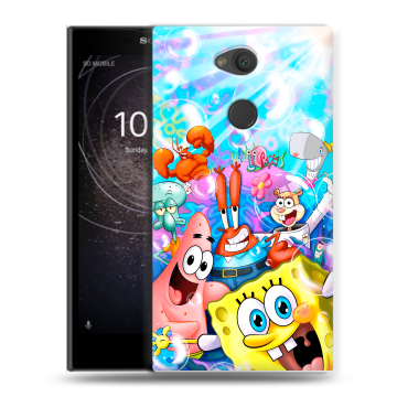 Пластиковый чехол на Sony Xperia L2 с принтом спанчбоб спанч боб