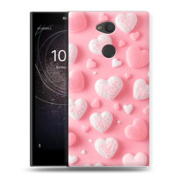 Пластиковый чехол на Sony Xperia L2 с принтом Сердечки