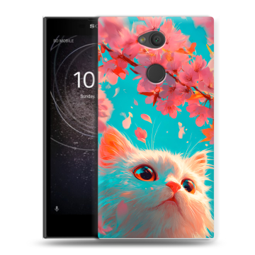 Пластиковый чехол на Sony Xperia L2 с принтом Красивый кот Пластиковый чехол на Sony Xperia L2 с принтом Красивый кот