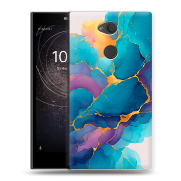 Пластиковый чехол на Sony Xperia L2 с принтом Мрамор блестки Пластиковый чехол на Sony Xperia L2 с принтом Мрамор блестки