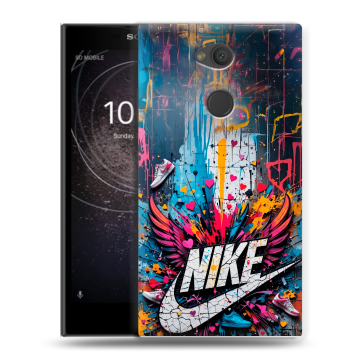 Пластиковый чехол на Sony Xperia L2 с принтом Nike Найк Пластиковый чехол на Sony Xperia L2 с принтом Nike Найк