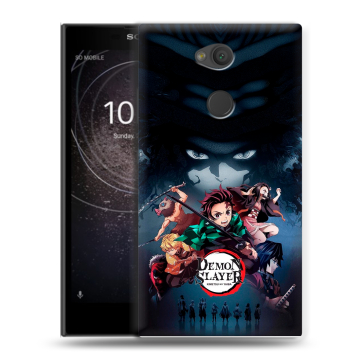 Пластиковый чехол на Sony Xperia L2 с принтом Demon Slayer Клинок рассекающий демонов Пластиковый чехол на Sony Xperia L2 с принтом Demon Slayer Клинок рассекающий демонов