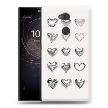 Пластиковый чехол на Sony Xperia L2 с принтом Y2K сердечки Пластиковый чехол на Sony Xperia L2 с принтом Y2K сердечки