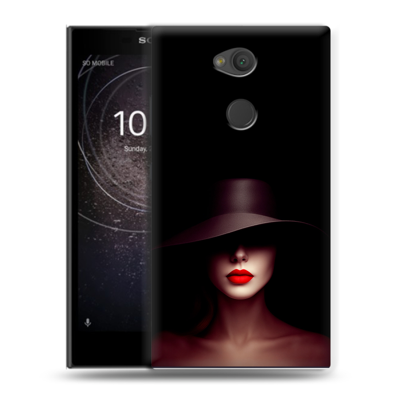 Пластиковый чехол на Sony Xperia L2 с принтом Девушка в шляпе Пластиковый чехол на Sony Xperia L2 с принтом Девушка в шляпе