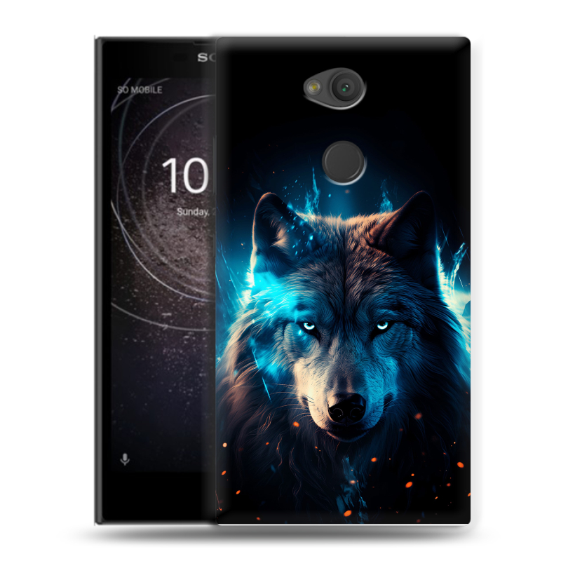 Пластиковый чехол на Sony Xperia L2 с принтом Волк ночной Пластиковый чехол на Sony Xperia L2 с принтом Волк ночной