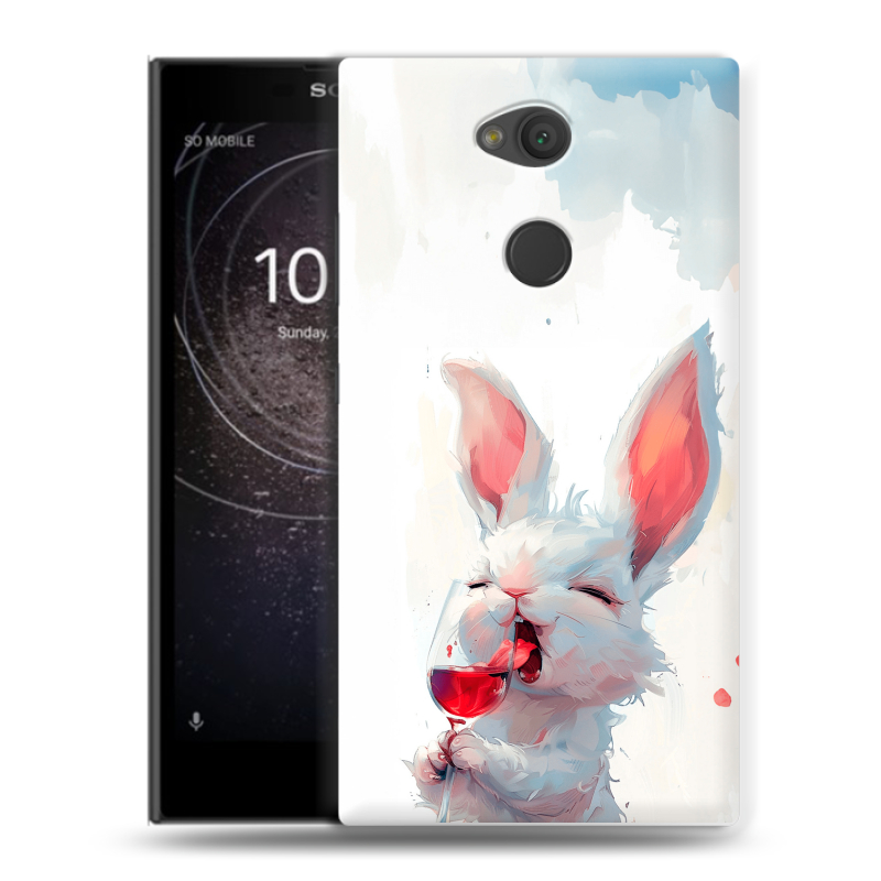 Пластиковый чехол на Sony Xperia L2 с принтом кролик зайчик Пластиковый чехол на Sony Xperia L2 с принтом кролик зайчик