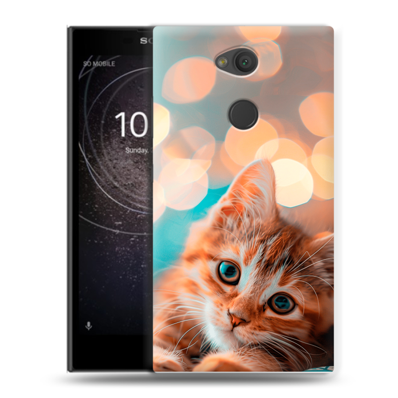 Пластиковый чехол на Sony Xperia L2 с принтом котик Пластиковый чехол на Sony Xperia L2 с принтом котик