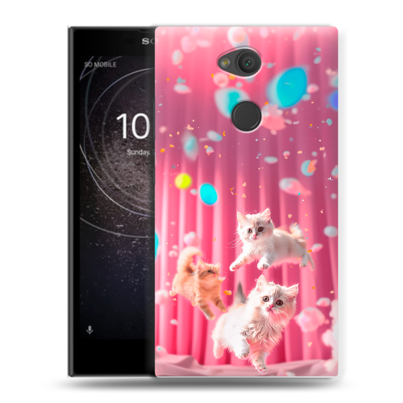 Пластиковый чехол на Sony Xperia L2 с принтом милые котики Пластиковый чехол на Sony Xperia L2 с принтом милые котики