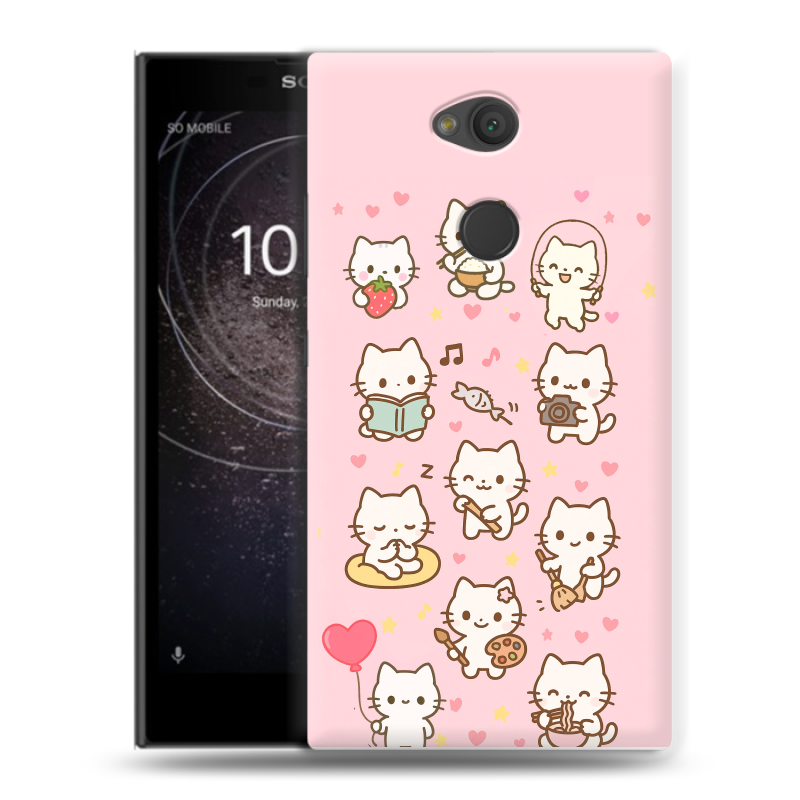 Пластиковый чехол на Sony Xperia L2 с принтом Hello Kitty Хелоу Кити Пластиковый чехол на Sony Xperia L2 с принтом Hello Kitty Хелоу Кити