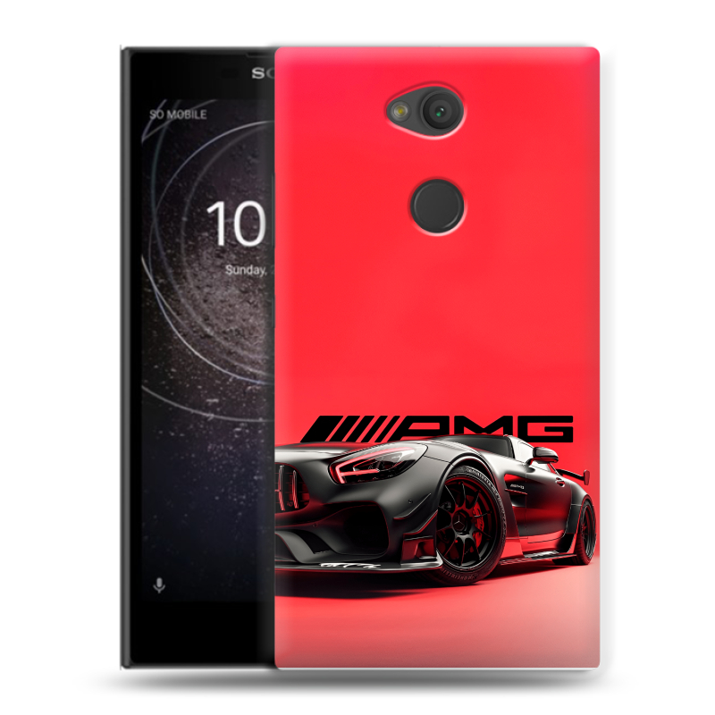 Пластиковый чехол на Sony Xperia L2 с принтом Мерседес Mercedes AMG Пластиковый чехол на Sony Xperia L2 с принтом Мерседес Mercedes AMG