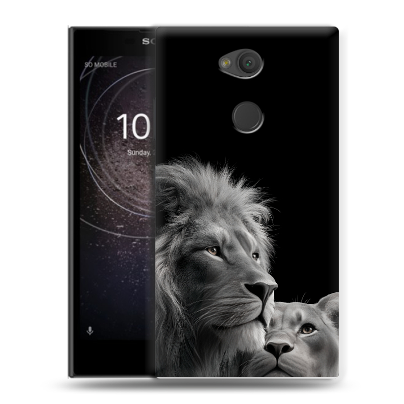 Пластиковый чехол на Sony Xperia L2 с принтом Лев кошки Пластиковый чехол на Sony Xperia L2 с принтом Лев кошки