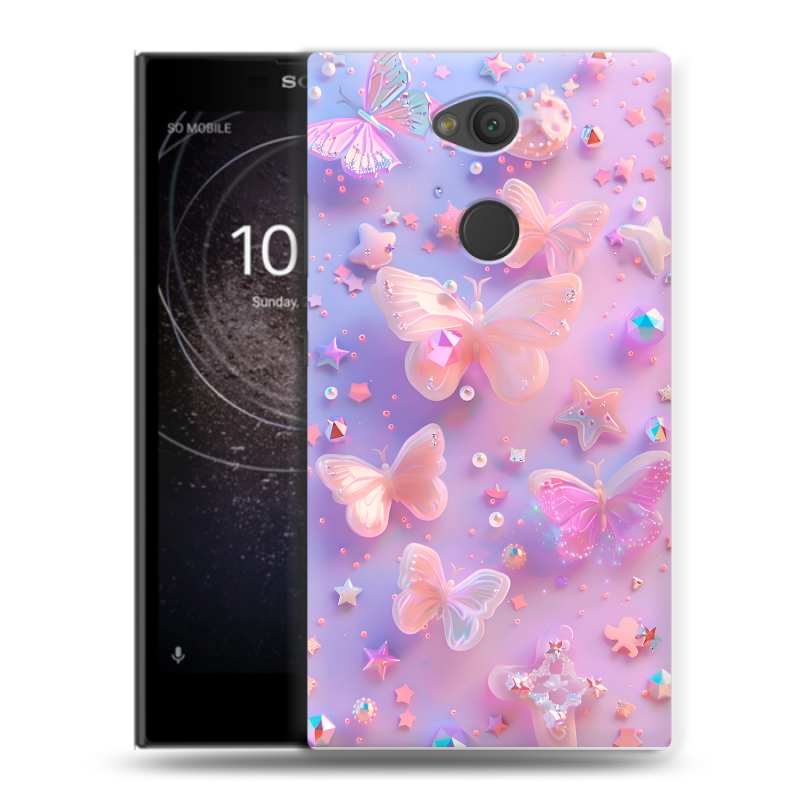 Пластиковый чехол на Sony Xperia L2 с принтом Бабочки Пластиковый чехол на Sony Xperia L2 с принтом Бабочки