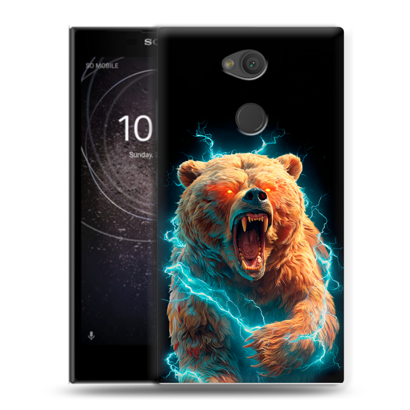 Пластиковый чехол на Sony Xperia L2 с принтом Медведь Пластиковый чехол на Sony Xperia L2 с принтом Медведь