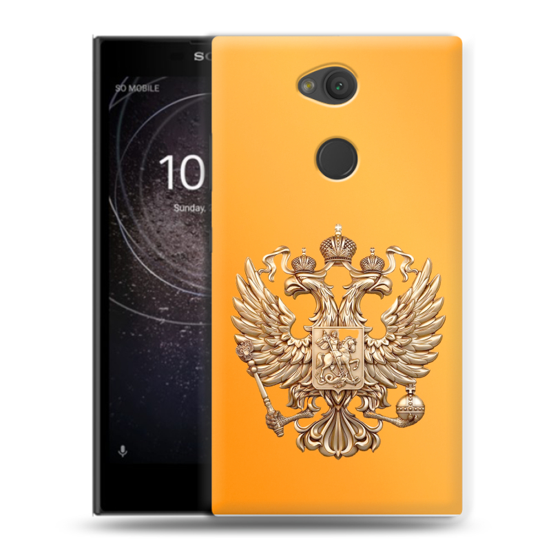 Пластиковый чехол на Sony Xperia L2 с принтом Герб Флаг России Пластиковый чехол на Sony Xperia L2 с принтом Герб Флаг России