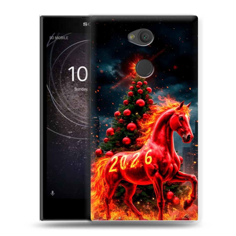Пластиковый чехол на Sony Xperia L2 с принтом Новый год Пластиковый чехол на Sony Xperia L2 с принтом Новый год