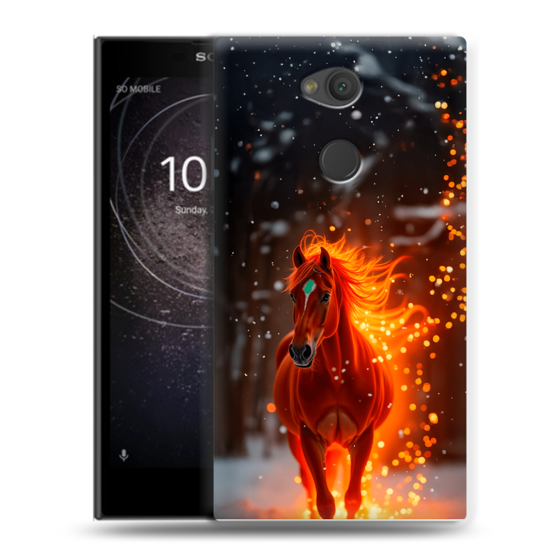 Пластиковый чехол на Sony Xperia L2 с принтом Новый год Пластиковый чехол на Sony Xperia L2 с принтом Новый год