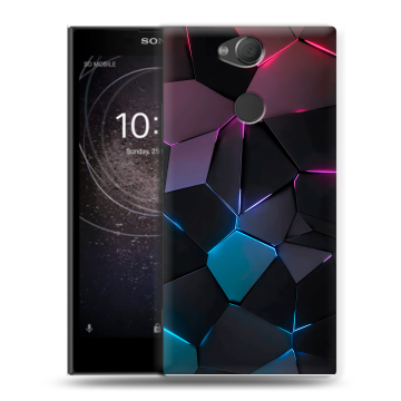 Силиконовый противоударный чехол на Sony Xperia XA2 с принтом Геометрия неона Силиконовый противоударный чехол на Sony Xperia XA2 с принтом Геометрия неона