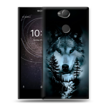 Силиконовый противоударный чехол на Sony Xperia XA2 с принтом Лесной волк Силиконовый противоударный чехол на Sony Xperia XA2 с принтом Лесной волк