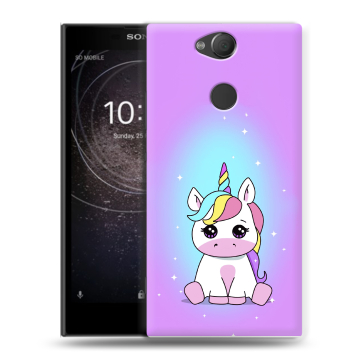 Силиконовый противоударный чехол на Sony Xperia XA2 с принтом Единорог Силиконовый противоударный чехол на Sony Xperia XA2 с принтом Единорог