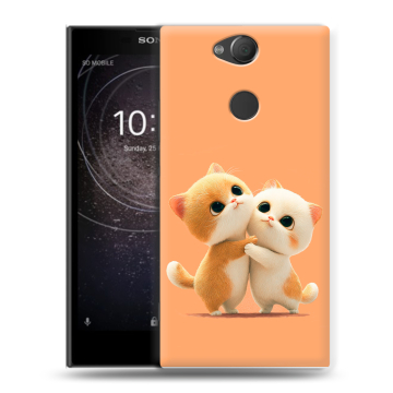 Силиконовый противоударный чехол на Sony Xperia XA2 с принтом Милые котики Силиконовый противоударный чехол на Sony Xperia XA2 с принтом Милые котики
