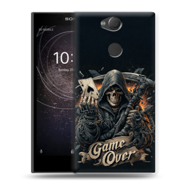 Силиконовый противоударный чехол на Sony Xperia XA2 с принтом Скелет карты Силиконовый противоударный чехол на Sony Xperia XA2 с принтом Скелет карты