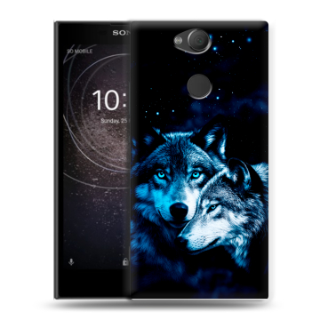Силиконовый противоударный чехол на Sony Xperia XA2 с принтом Волки Силиконовый противоударный чехол на Sony Xperia XA2 с принтом Волки