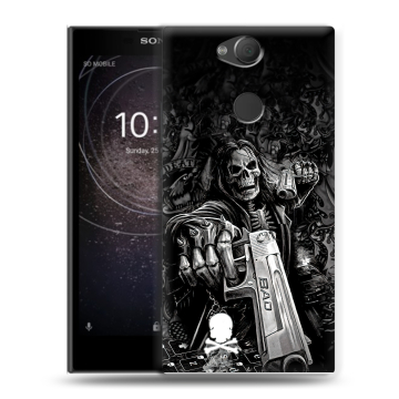 Силиконовый противоударный чехол на Sony Xperia XA2 с принтом Скелет Силиконовый противоударный чехол на Sony Xperia XA2 с принтом Скелет