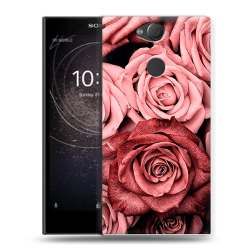 Силиконовый противоударный чехол на Sony Xperia XA2 с принтом Цветы розы Силиконовый противоударный чехол на Sony Xperia XA2 с принтом Цветы розы