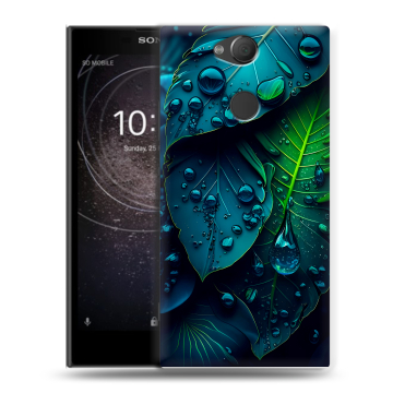 Силиконовый противоударный чехол на Sony Xperia XA2 с принтом Листья Силиконовый противоударный чехол на Sony Xperia XA2 с принтом Листья