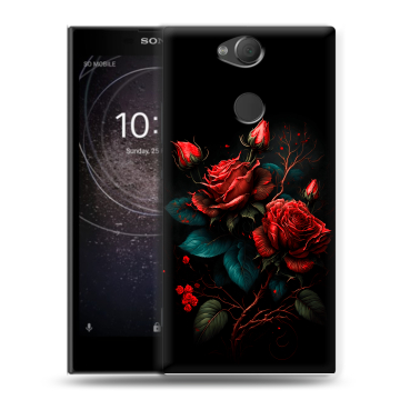 Силиконовый противоударный чехол на Sony Xperia XA2 с принтом Розы красные Силиконовый противоударный чехол на Sony Xperia XA2 с принтом Розы красные