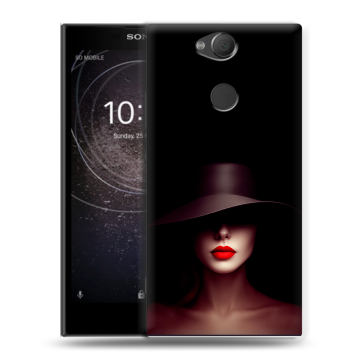 Силиконовый противоударный чехол на Sony Xperia XA2 с принтом Девушка в шляпе Силиконовый противоударный чехол на Sony Xperia XA2 с принтом Девушка в шляпе