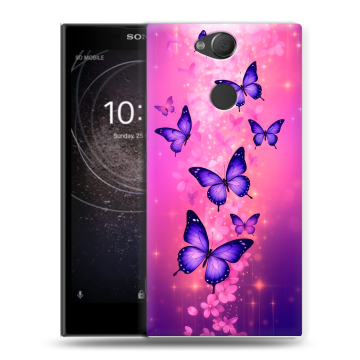 Силиконовый противоударный чехол на Sony Xperia XA2 с принтом Бабочки Силиконовый противоударный чехол на Sony Xperia XA2 с принтом Бабочки