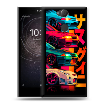 Силиконовый противоударный чехол на Sony Xperia XA2 с принтом Гоночные машины Силиконовый противоударный чехол на Sony Xperia XA2 с принтом Гоночные машины