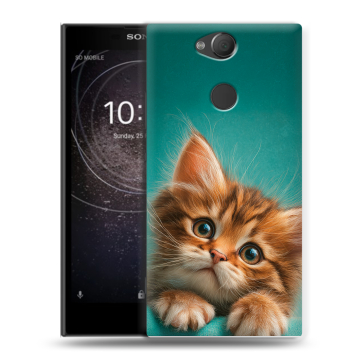 Силиконовый противоударный чехол на Sony Xperia XA2 с принтом котенок Силиконовый противоударный чехол на Sony Xperia XA2 с принтом котенок