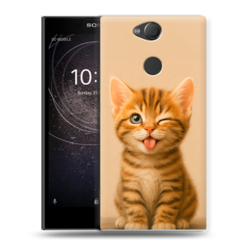 Силиконовый противоударный чехол на Sony Xperia XA2 с принтом котенок Силиконовый противоударный чехол на Sony Xperia XA2 с принтом котенок