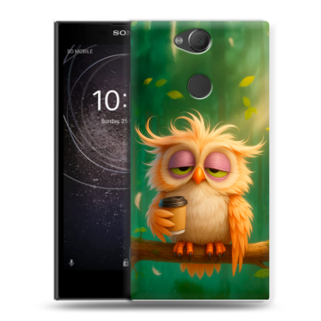 Силиконовый противоударный чехол на Sony Xperia XA2 с принтом сова Силиконовый противоударный чехол на Sony Xperia XA2 с принтом сова